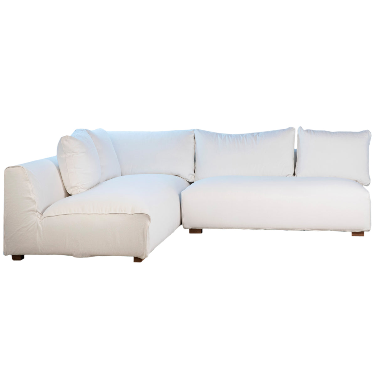 Marian White L-Shape Sectional