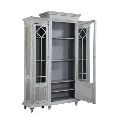 Aloha Antique Light Grey Wash Finish Cabinet