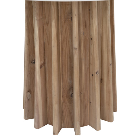 Adonis White Concrete Top and Natural Brushed Pine Wood Finish Dining Table