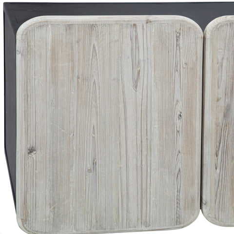 Nubla Light Grey Wash and Antique Black Finish Sideboard