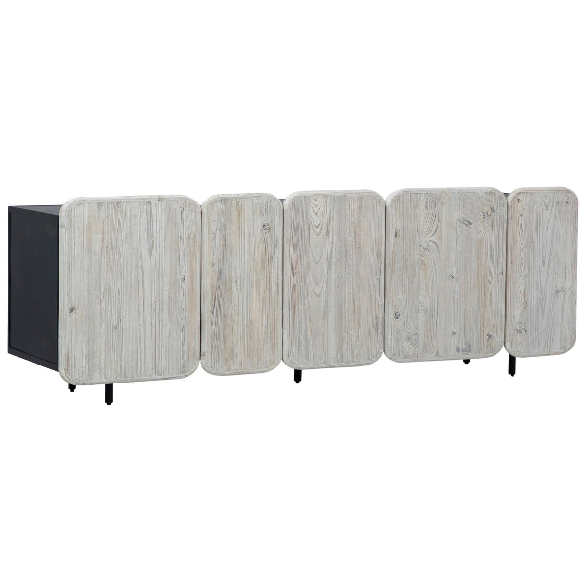 Nubla Light Grey Wash and Antique Black Finish Sideboard