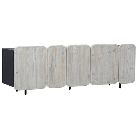 Nubla Light Grey Wash and Antique Black Finish Sideboard