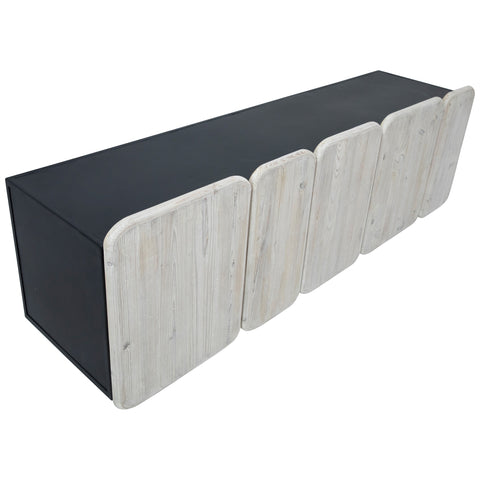 Nubla Light Grey Wash and Antique Black Finish Sideboard