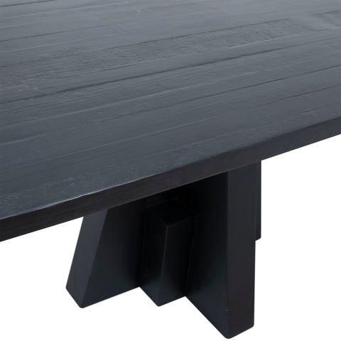 Lacson Matte Brushed Black Sealed Finish Dining Table