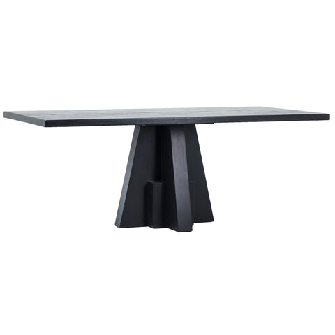 Lacson Matte Brushed Black Sealed Finish Dining Table