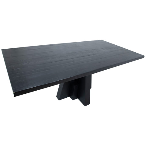 Lacson Matte Brushed Black Sealed Finish Dining Table