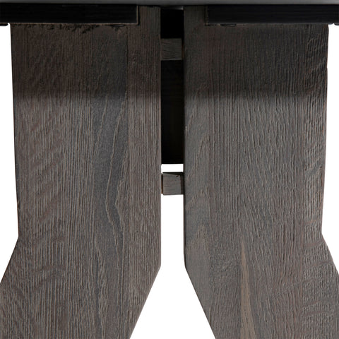 Augusto Charcoal Grey Textured Top with Smoked Oak Wood Finish Dining Table