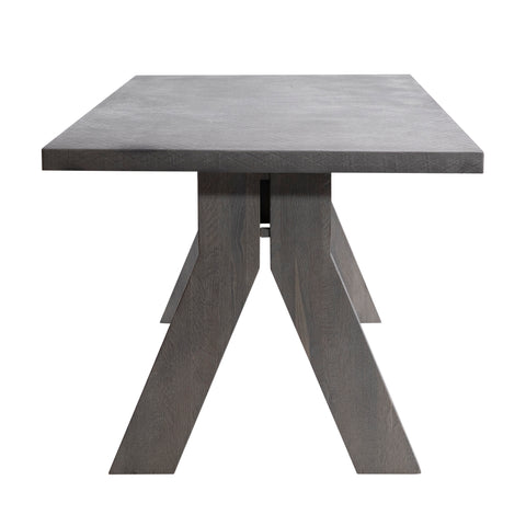 Augusto Charcoal Grey Textured Top with Smoked Oak Wood Finish Dining Table