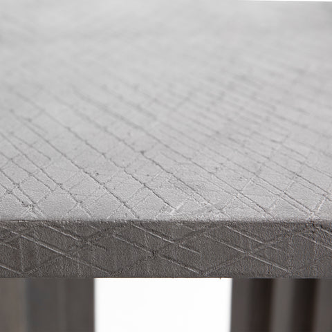 Alessio Charcoal Grey Textured Top with Smoked Oak Wood Finish Dining Table