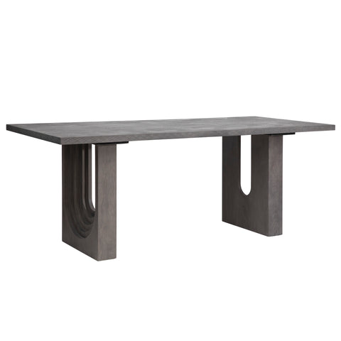 Alessio Charcoal Grey Textured Top with Smoked Oak Wood Finish Dining Table