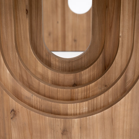 Alessio White Concrete Top and Natural Brushed Pine Wood Finish Dining Table