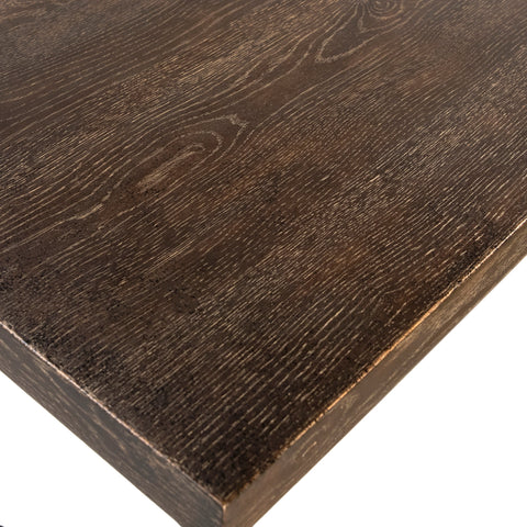 Halton Dark Brown Antique Wood Finish and Black Frame Counter Table