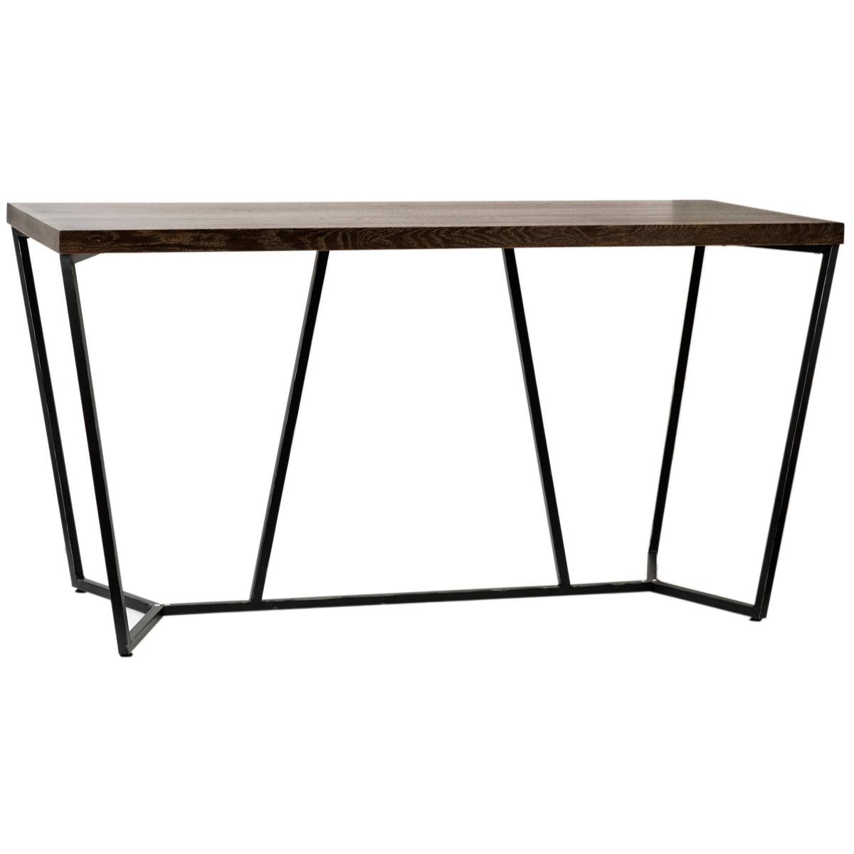 Halton Dark Brown Antique Wood Finish and Black Frame Counter Table