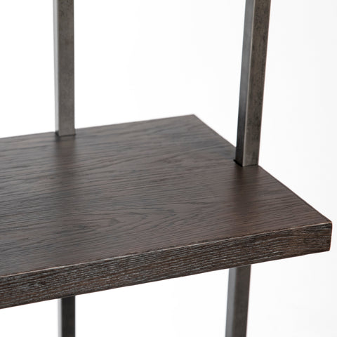 Belvin Antique Black Finish Bookcase