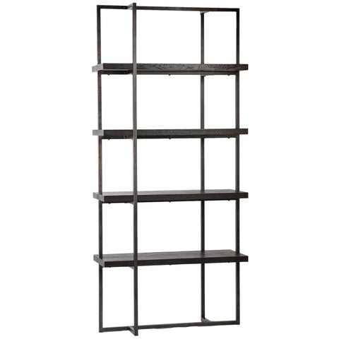 Belvin Antique Black Finish Bookcase