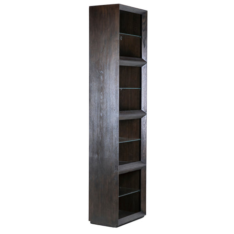 Eloa Dark Brown and Ebony Finished Wood Bookcase