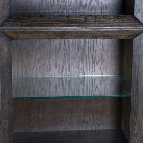 Eloa Dark Brown and Ebony Finished Wood Bookcase