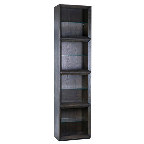Eloa Dark Brown and Ebony Finished Wood Bookcase