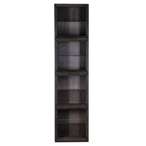 Eloa Dark Brown and Ebony Finished Wood Bookcase