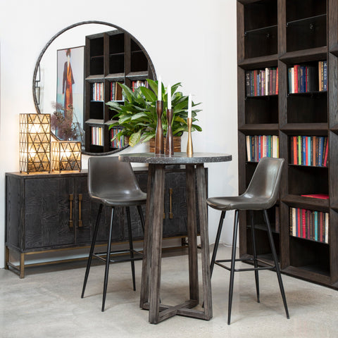 Eloa Dark Brown and Ebony Finished Wood Bookcase