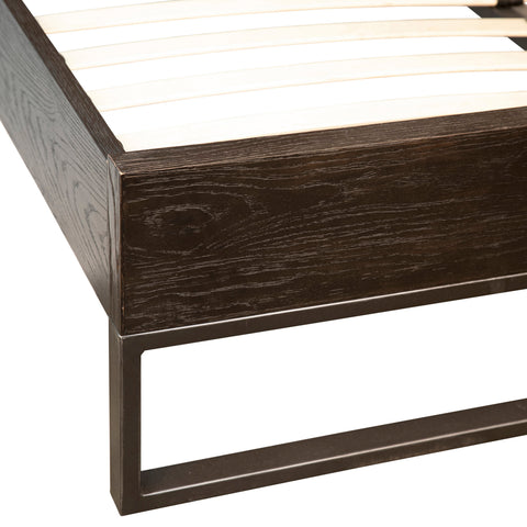 Nellie Sealed Natural Wood with Ebony Base and Black Metal Bed