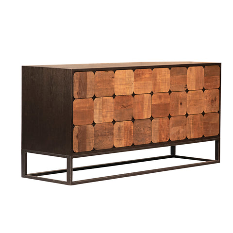 Nellie Sealed Natural Wood with Ebony Base and Black Metal Chest