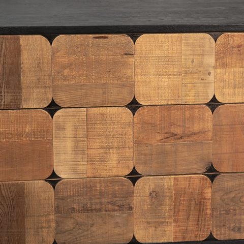 Nellie Sealed Natural Wood with Ebony Base and Black Metal Chest
