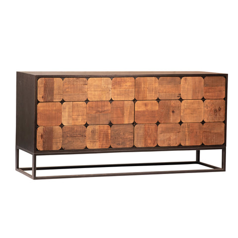Nellie Sealed Natural Wood with Ebony Base and Black Metal Chest