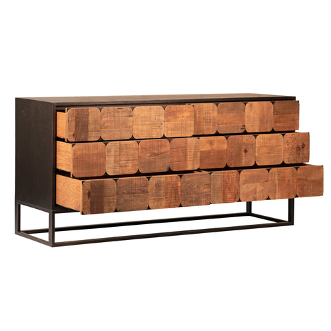 Nellie Sealed Natural Wood with Ebony Base and Black Metal Chest