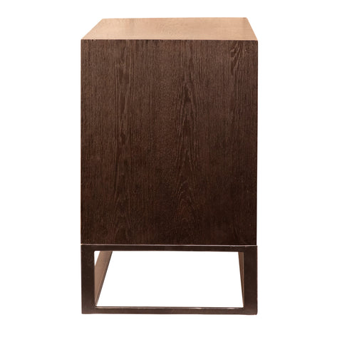 Nellie Sealed Natural Wood with Ebony Base and Black Metal Chest