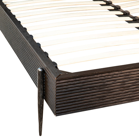 Adamson Ebony Wood Finish and Black Powder Coated Metal Bed