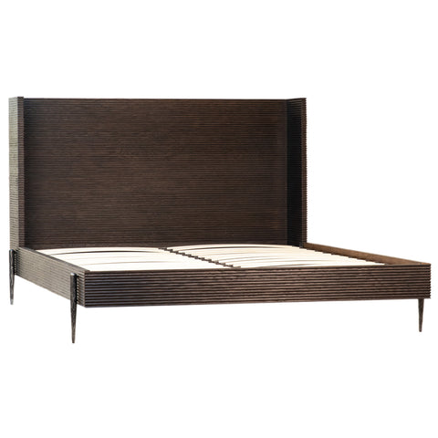 Adamson Ebony Wood Finish and Black Powder Coated Metal Bed