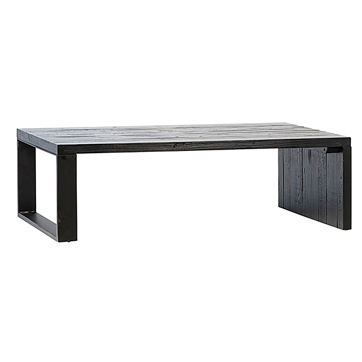 Mika Antique Black Wood And Iron Finish Coffee Table