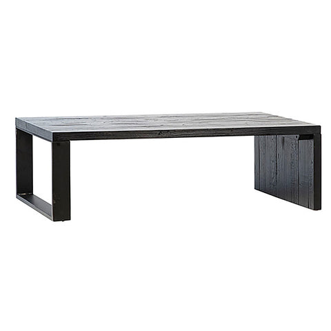 Mika Antique Black Wood And Iron Finish Coffee Table
