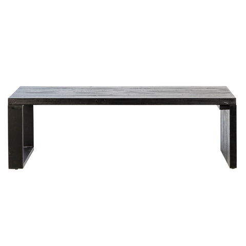 Mika Antique Black Wood And Iron Finish Coffee Table