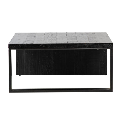 Mika Antique Black Wood And Iron Finish Coffee Table