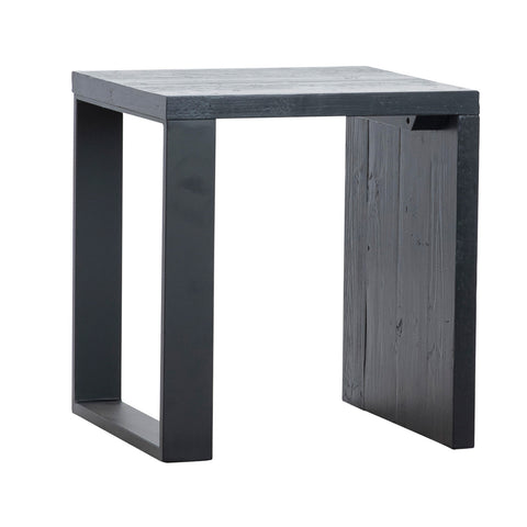Mika Black and Powder Coated Iron Finish Side Table