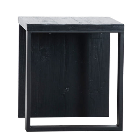 Mika Black and Powder Coated Iron Finish Side Table