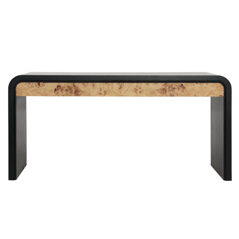 Brennan Black and Natural Burl Desk