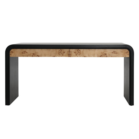 Brennan Black and Natural Burl Desk
