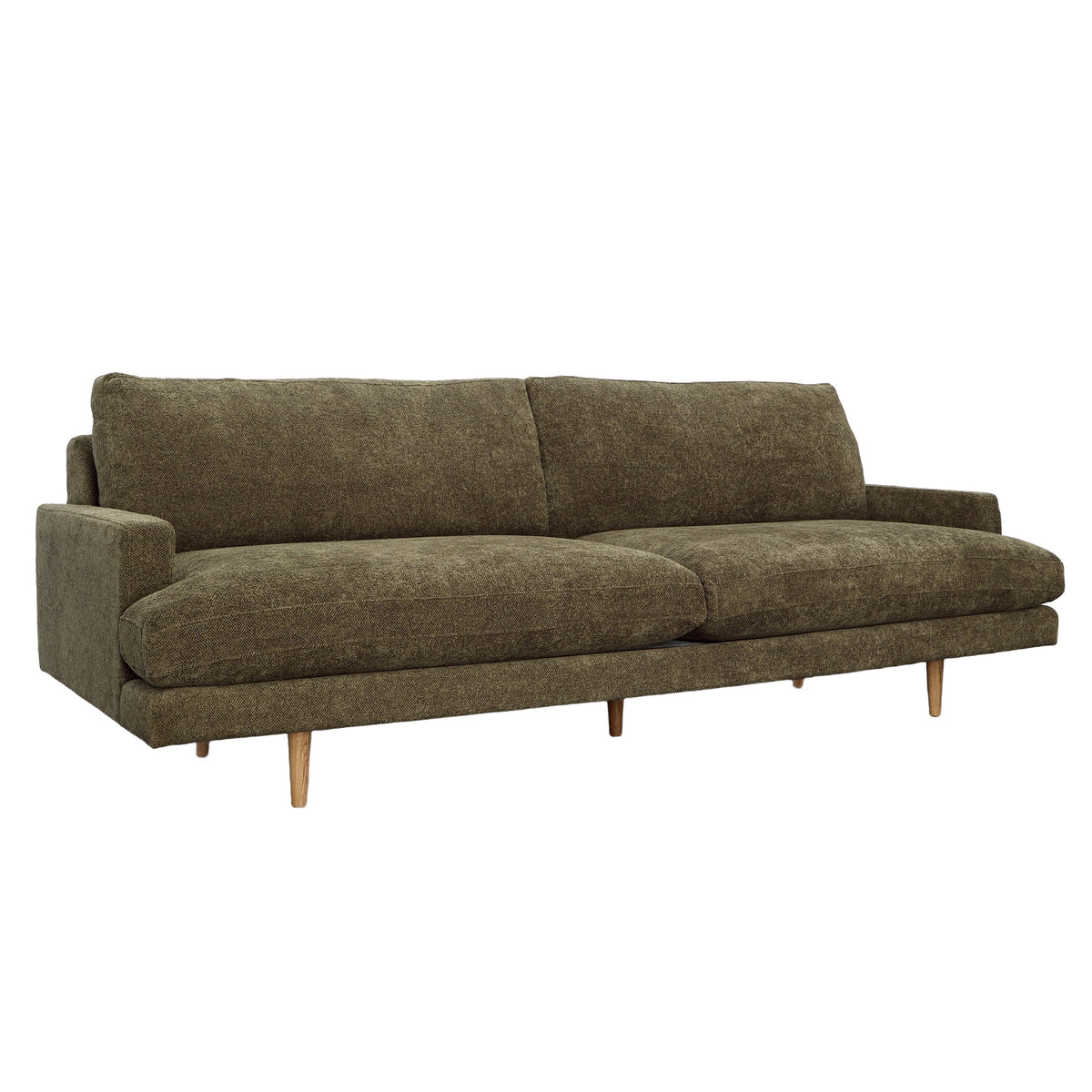Antonio Olive Green and Natural Legs Sofa