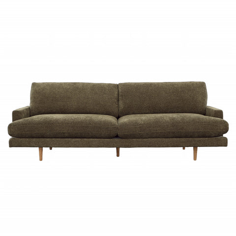Antonio Olive Green and Natural Legs Sofa