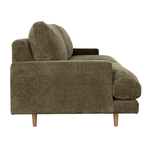 Antonio Olive Green and Natural Legs Sofa