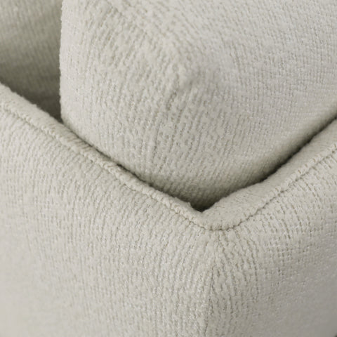 Anas White Upholstery with Black Metal Legs L-Shape Sectional