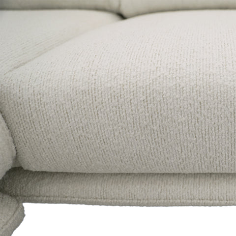 Anas White Upholstery with Black Metal Legs L-Shape Sectional