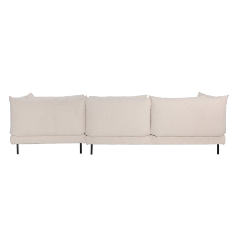 Twiggy Everest Cream and Black Iron Legs Chaise Sectional