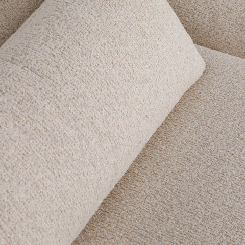 Twiggy Everest Cream and Black Iron Legs Chaise Sectional