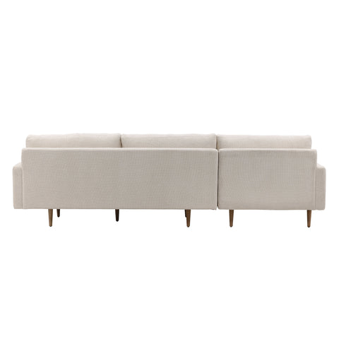 Antonio Charlotte Cream and Natural Legs Chaise Sectional
