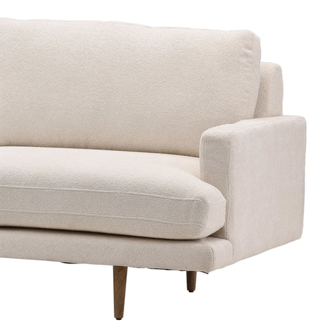 Antonio Charlotte Cream and Natural Legs Chaise Sectional