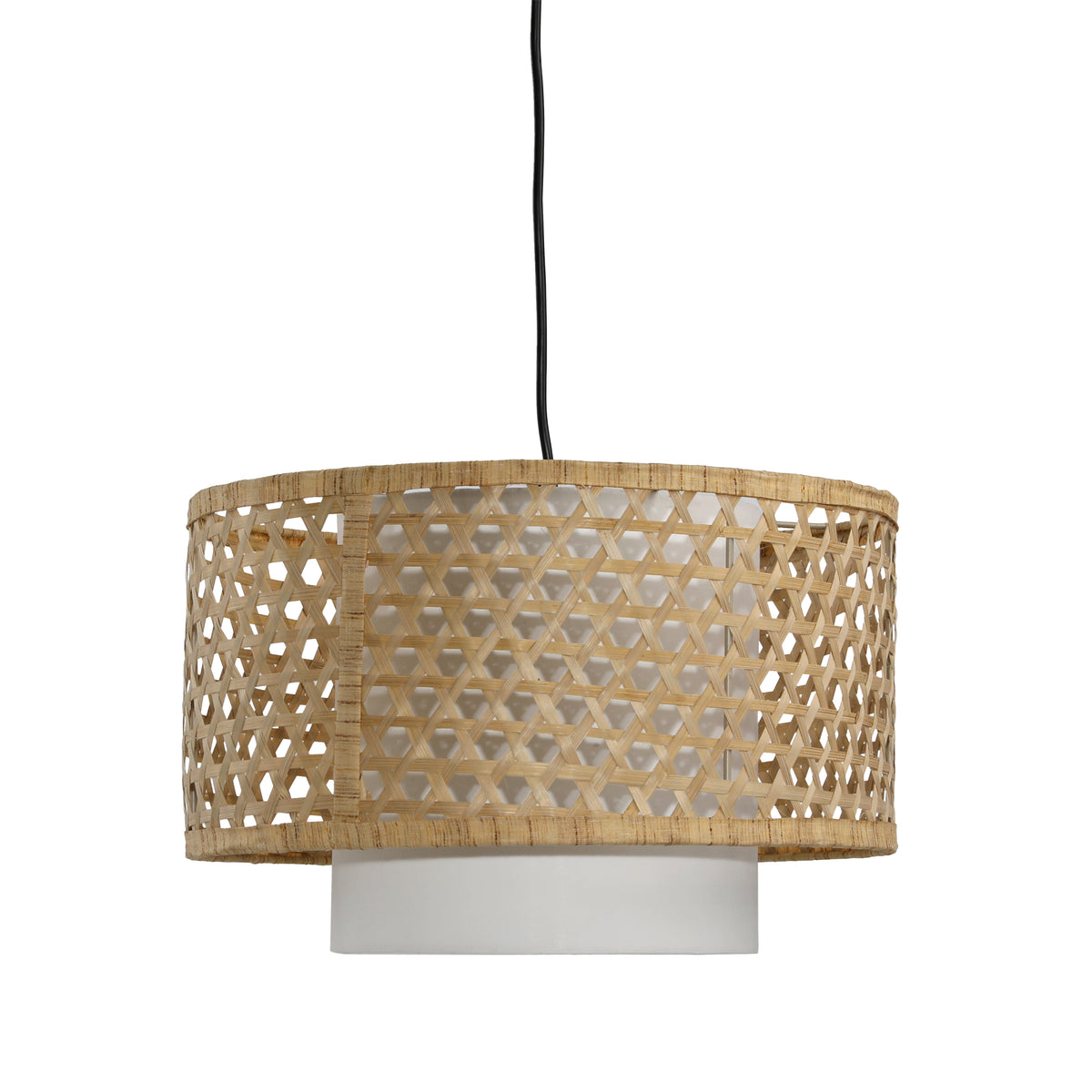 Eben Natural and White Shade Pendant Light